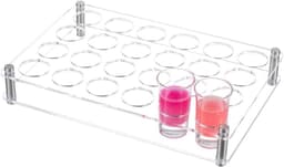 24 Transparante Glazen Tablet Holders van Acrylaat, Ideaal voor Feesten, Bars en Servies, Met een Gat van 4.5cm — thumbnail 1