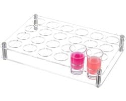 24 Transparante Glazen Tablet Holders van Acrylaat, Ideaal voor Feesten, Bars en Servies, Met een Gat van 4.5cm