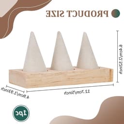 Houten Ringhouder met 3 Cones - Velvet Ring Display Stands voor Sieraden, Bruiloft en Showcases — thumbnail 5