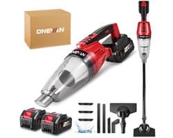 ONEVAN Steelstofzuiger Draadloos - Accustofzuiger - 12000 Pa zuigkracht - ultralichte stofzuiger - Handstofzuiger - voor dierenharen, tapijt, harde vloeren