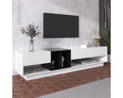 TV meubel - Lowboard kast - Opbergen woonkamer - Hoogglans afwerking - 190 x 40 x 42 cm