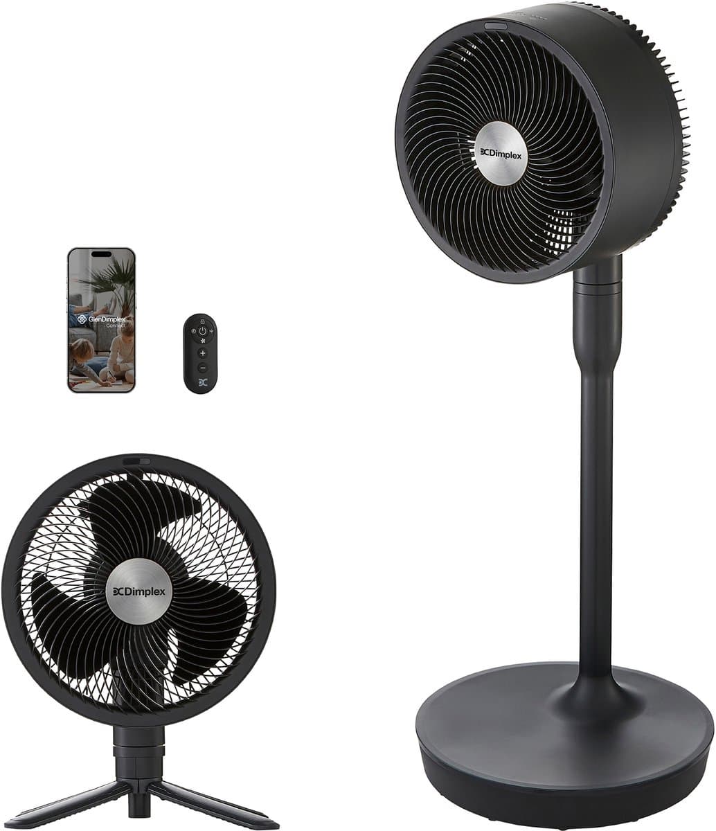 Dimplex DUOCOOL 2-in-1 Smart Draadloze Statiefventilator – Ventilator Staand - Tafelventilator - 45u Accu - 20m Bereik – Fluisterstil (36dB) – Bediening via App & Afstandsbediening — afbeelding 1