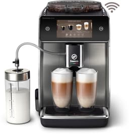 Saeco GranAroma Deluxe - Espressomachine - 18 Dranken met melksysteem - Groot scherm - Slim & verbonden - Volautomatisch - Koffiemachine met bonen + AquaClean filter - Metaal/Zwart (SM6685/00) — thumbnail 1