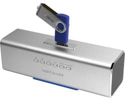 Draagbare Geluidsbox - Stereo Speaker Systeem - Muziek Luisteren Onderweg - Aluminium Behuizing - 185 Grams - Zilver