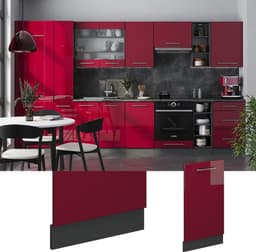 Vaatwasser frontpaneel - Keukenfront paneel - Keuken inbouwen - Bordeauxrode hoogglans afwerking - 45 cm breed - Bordeauxrood — thumbnail 1