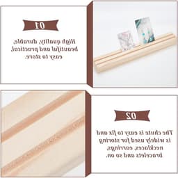 Houten Oorbellen Displaystandaard met 2 Slots, Lange Sieradenhouder voor Oorbellen en Ringen, Ideaal voor Thuis en Winkelgebruik, 31 x 4 cm — thumbnail 3
