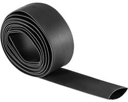 Verwarmbare Krimpkous 3/4 inch (20mm) Diameter, 34mm Plat, 2:1 Krimpverhouding, 3 Meter - Zwart, Voor Kabelbescherming en Isolatie