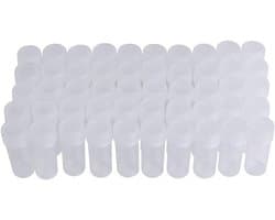 Kleine Transparante Flesjes voor Monsters - 50 Stuks Plastic Testbuizen met Schroefdop voor Wetenschappelijk Gebruik