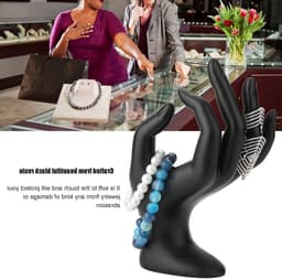 Zwarte Handvormige Sieradenstand voor Ringen en Oorbellen - Elegante Sieradenhouder en Display Case van Hars — thumbnail 5