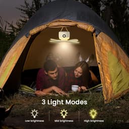 LAMA Plafondventilator, campingventilator, tent, ventilator, 8000 mhA, ventilator met afstandsbediening/led/haak voor outdoor, camping, kantoor, huis, binnenplaats — thumbnail 3