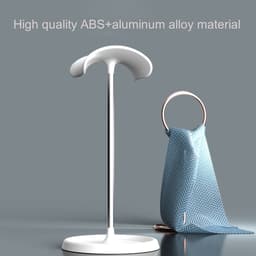 Hoofdtelefoonstandaard met aluminium steunstang, flexibele hoofdsteun en stevige ABS-voet, geschikt voor alle hoofdtelefoonformaten. — thumbnail 2