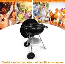 Houtskool BBQ Kogelmodel Met Ventilatieopeningen Barbecue Met Deksel Efficiënt Grillen Voor Meerdere Personen — thumbnail 5