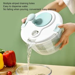 Salade Spinner Kom - Groente Droger - Snel Salades Maken - Multifunctioneel Ontwerp - 5L Capaciteit - Blauw — thumbnail 3