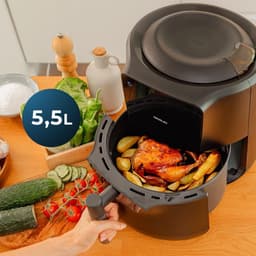 Heteluchtfriteuse met Spray - Airfryer - Gezond Koken - Automatische Olie Doseerder - 55 Liter - Zwart — thumbnail 3
