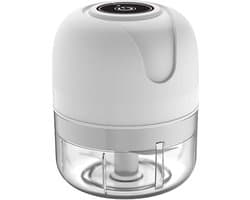 Elektrische Keukenmachine - Groente Hakker Foodprocessor - Snel Ingrediënten Snijden - USB Oplaadbaar Draadloos - 9x9x9 cm - Wit