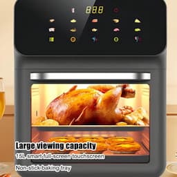 Heteluchtoven Airfryer - Keukenoven - Veelzijdig Koken - 3D Luchtcirculatie - 18 Liter - Zwart — thumbnail 4