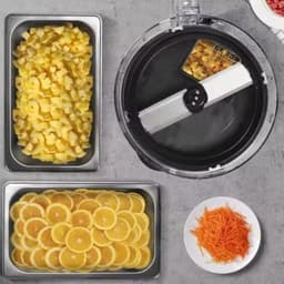 Voedselprocessor - Groentesnijder Hakker - Maaltijden Voorbereiden - 10mm en 13mm dobbelsteenschijven - 5L - Zilver — thumbnail 4