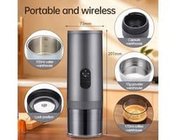 Torngat NomadBrew Pro - 3-in-1 Zelfverwarmende Draagbare Espressomachine 20 Bar - Premium Reis Koffiezetapparaat, Koffie Apparaat en Koffie Machine voor Auto, Camping, Camper en Onderweg - Voor Gemalen Koffie, NS en DG Capsules - 7800mAh - Zilver