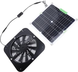 Zonne Uitlaatventilator - Zonnepaneel Ventilator - Lucht Circulatie - 100W Hoog Rendement - 13.5 Inch Fan - Zwart — thumbnail 3