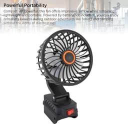 Draadloze Werkplaatsventilator - Draagbare Koeler - Persoonlijke Koeling - Dubbele USB Poorten - 4 Inch - Wit — thumbnail 5