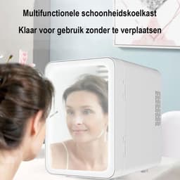 EAFC Skincare Fridge - Mini Koelkast - Make-up Koelkast met Spiegel - Beauty Fridge met Spiegel en 3 Standen Ledverlichting - Cosmetica - 4 Liter — thumbnail 4