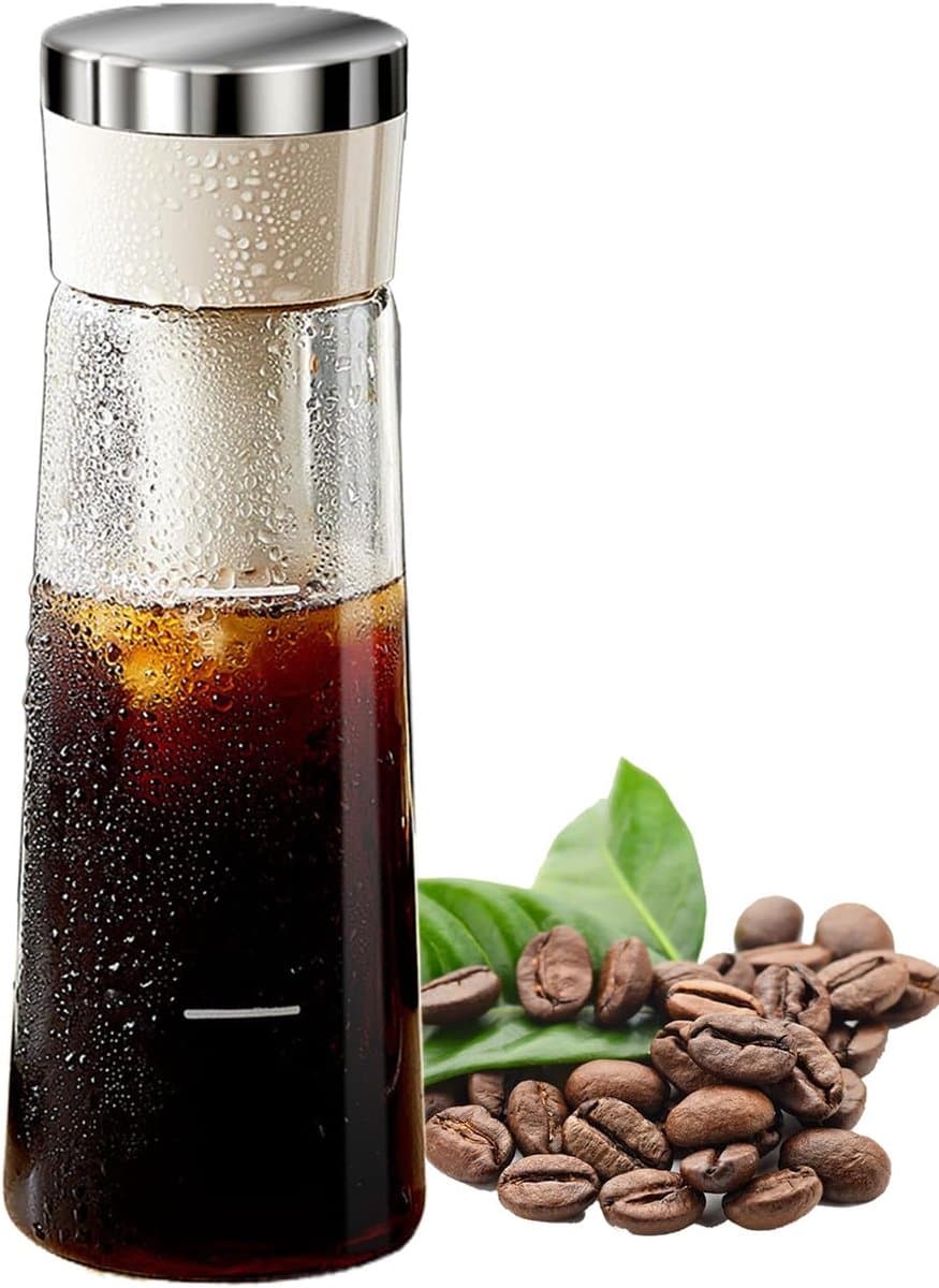 JeiibrZui Cold Brew Koffiezetapparaat - Premium Glas Serie - 750 Ml - 1 Stuks - Met Roestvrijstalen Filter - Voor Thuis, Kantoor En Camping — afbeelding 1