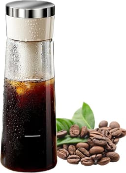 JeiibrZui Cold Brew Koffiezetapparaat - Premium Glas Serie - 750 Ml - 1 Stuks - Met Roestvrijstalen Filter - Voor Thuis, Kantoor En Camping — thumbnail 1