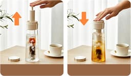 JeiibrZui Cold Brew Koffiezetapparaat - Premium Glas Serie - 750 Ml - 1 Stuks - Met Roestvrijstalen Filter - Voor Thuis, Kantoor En Camping — thumbnail 2