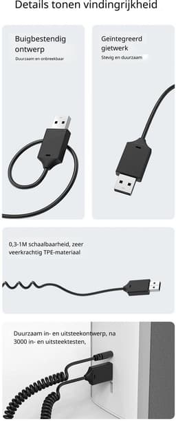 DrPhone CarLink Bluetooth 5.4 AUX Ontvanger – USB naar 3.5mm Jack Audio Adapter voor Auto en Speaker — thumbnail 3