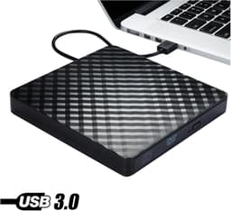 Externe CD DVD Speler - Draagbare CD-brander - Lezen Schrijven Branden - USB 3.0 Type-C - 14x14x1.8 cm - Zwart — thumbnail 3