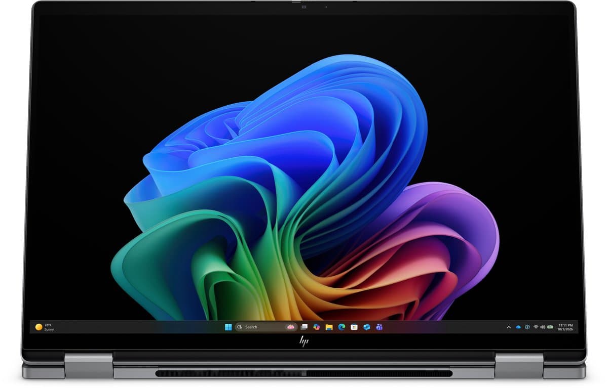 HP OmniBook X Flip 2-in-1 Laptop Next Gen AI 16-cc0630ndx Copilot+ PC AMD Ryzen AI 9 40,6 cm (16") Touchscreen 3K 32 GB LPDDR5x-SDRAM 1 TB SSD Wi-Fi 7 (802.11be) Windows 11 Home Zilver — afbeelding 1