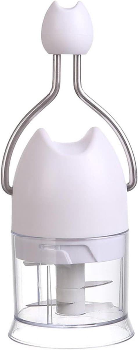 Keukenmachine Groentehakker - Knoflookpers Crusher - Snel Ingrediënten Snijden - Roestvrijstalen Messen - 18.3 x 6.4 cm - Wit — afbeelding 1