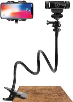 Verstelbare Webcam Stand met Flexibele Arm en 360° Rotatie voor Telefoons en Tablets, Desk en Bedhouder — thumbnail 1