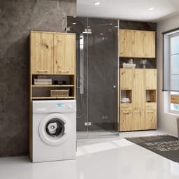 Wasmachine Ombouw - Opbouwmeubel - Kast Wasdroger - Meubel - opbergoplossing — thumbnail 2