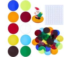 40 Stuks Ronde Acryl Basis 50x3mm voor Miniaturen en Actiefiguren - 10 Kleuren Displaystand met 100 Hechtingen voor Gaming en Modelbouw