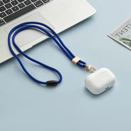 Lange Lanyard Badgehouder met Sleutelhanger en Kaarthouder in Koninklijk Blauw voor Identificatie en Toegang — thumbnail 3