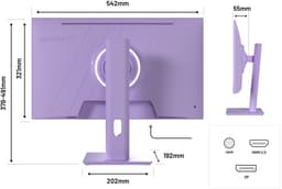 JAPANNEXT Gaming Monitor 23.8" IPS Full HD (1920x1080) 165Hz 1ms Pastel Paars | JN-I238F165-HSP-PP — thumbnail 4
