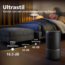 Philips PureProtect 3400 Series - Luchtreiniger en Bevochtiger - CADR 300m3/u - Ruimtes tot 78m2 - 3 Laags HEPA Filtratie - Air+ App - Ultrastil - Nachtlampje - Zwart - AC3421/13 — thumbnail 7