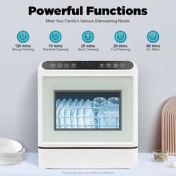 Tafelvaatwasser - Mini vaatwasser - Keuken schoonmaken - Installatievrij - 6 liter tank - Wit — thumbnail 5