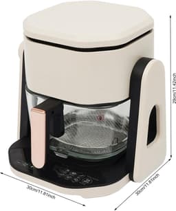 Heteluchtfriteuse - Airfryer met glas - Gezond Koken - 3-in-1 Functie - 45 Liter - Wit — thumbnail 4