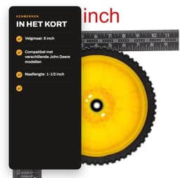 Dailygoods- Grasmaaier Wiel 8 Inch - 2 Pack - Vervangt Oregon 72-115 - Compatibel met John Deere - Naaflengte 1-1/2 Inch - Kunststof - Grasmaaierwielen — thumbnail 3