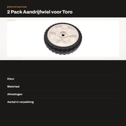 Dailygoods- Aandrijfwiel Vervanging voor Toro - 2 Wielen - Wielmaat 8" - Boring Maat 1/2" - Naafoffset 3/4" - Compatibel met diverse modellen - Maaiwiel — thumbnail 3
