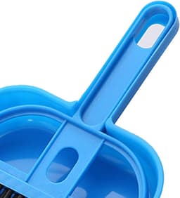 Mini Stoffer en Blik - Kleine Bezem Set - Bureau Schoonmaken - Zachte Borstelharen - Compact Ontwerp - Blauw — thumbnail 4