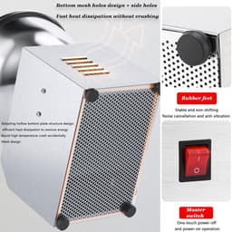 Commerciële Deegmixer - Bloemmengmachine Deegmachine - Brood en Pizza Maken - Dubbele Rotatie Motor - 5 kg Capaciteit - Zilver — thumbnail 3