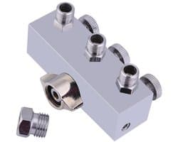 3-Weg Luchtcompressor Splitter voor Airbrush - Reguleerbare Ventiel en Manifold Aansluiting voor 3 Luchtslangen