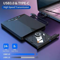 Externe DVD Brander - CD RW Station - Bestanden Archiveren - USB 3.0 Type-C — thumbnail 2