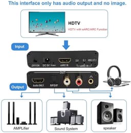 Audio Extractor - Geluid Adapter - Geluid Verbeteren - Meerdere Uitgangen - 24bit 192KHz - Aluminiumkleur — thumbnail 2