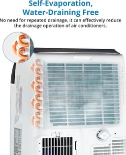 Mobiele airco 10000 BTU 3-in-1 – 30L/dag – 3 standen – 24U timer – Stil – Tot 46 m² – Klasse A — thumbnail 3