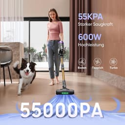 Steelstofzuiger - Draadloze Bezemer - Huis Reinigen - 60 Min Werktijd - 55 kPa Zuigkracht - Champagne Paars — thumbnail 4
