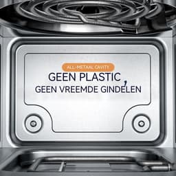 Airfryer Oven 6L-Roestvrijstalen Binnenruimte-Kijkvenster-Mechanische Knoppen-1700W-80-200℃-Met Bakrek-Zilver — thumbnail 3
